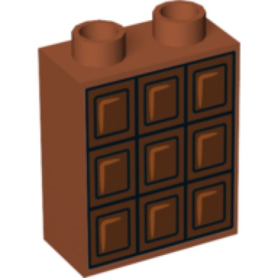 Duplo, Brick 1 x 2 x 2 with Chocolate Bar Pattern