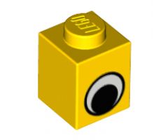 Brick 1 x 1 with Eye Simple Black and White Pattern