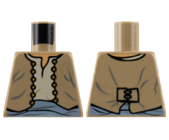 Torso Merchant Vest with Gold Buttons over Tan Shirt Pattern