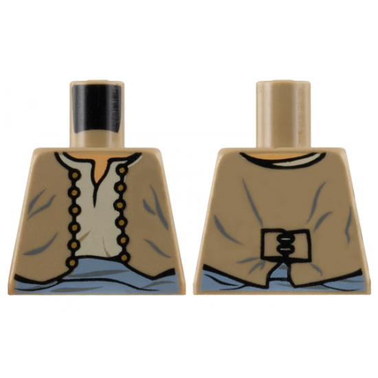 Torso Merchant Vest with Gold Buttons over Tan Shirt Pattern