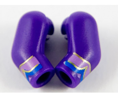 Arm, (Matching Left and Right) Pair with Medium Lavender, Blue and Gold Cuffs Pattern