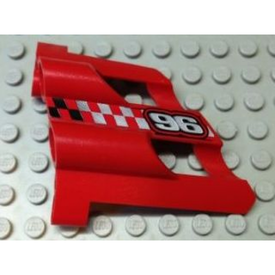 Technic, Panel Fairing # 2 Large Short, Large Holes, Side B with Silver '96' Pattern (Sticker) - Set 8279