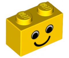 Brick 1 x 2 with Eyes and Smile Pattern