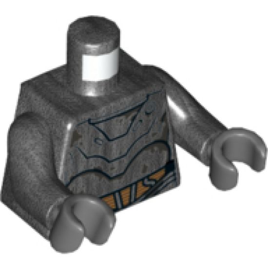 Torso SW RA-7 with Peeling Paint Pattern 2 / Pearl Dark Gray Arms / Dark Bluish Gray Hands