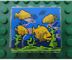 Panel 1 x 4 x 3 with Fish in Aquarium Pattern (Sticker) - Set 8160