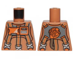 Torso SW Jumpsuit with 3 Gray and Orange Belts and Front Panel Pattern