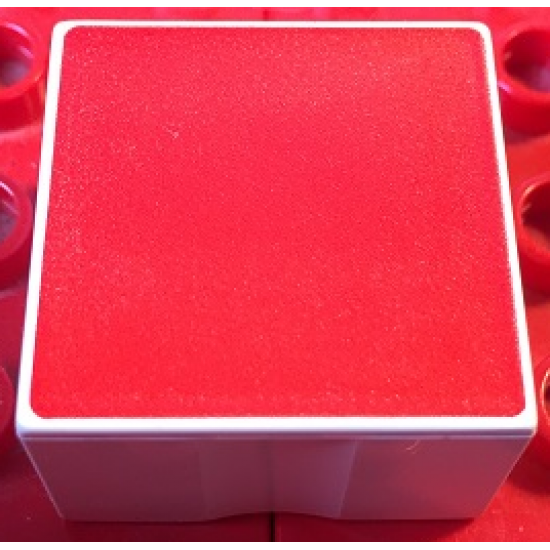 Duplo, Tile 2 x 2 x 1 with Shape Red Square Pattern