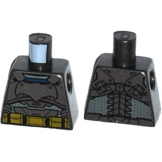 Torso Batman Logo with Body Armor and Gold Belt Pattern