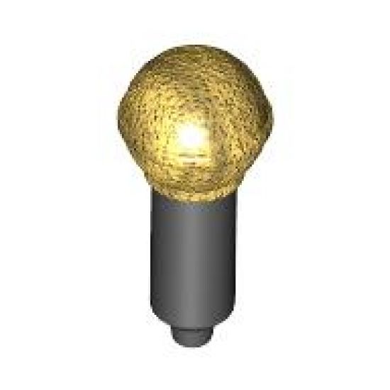 Minifigure, Utensil Microphone with Metallic Gold Top Full Screen Pattern