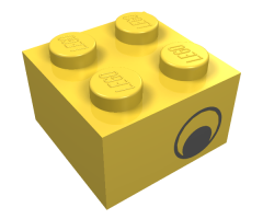 Brick 2 x 2 with Eye without White Pattern on Two Sides, Offset
