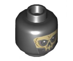 Minifigure, Head Alien with White HP Death Eater Skull Mask Pattern - Hollow Stud