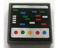 Tile 2 x 2 with Multicolor Rectangles and Circles on Screen (Race Position) Pattern (Sticker) - Set 8672