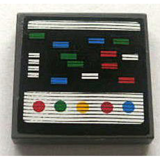 Tile 2 x 2 with Multicolor Rectangles and Circles on Screen (Race Position) Pattern (Sticker) - Set 8672