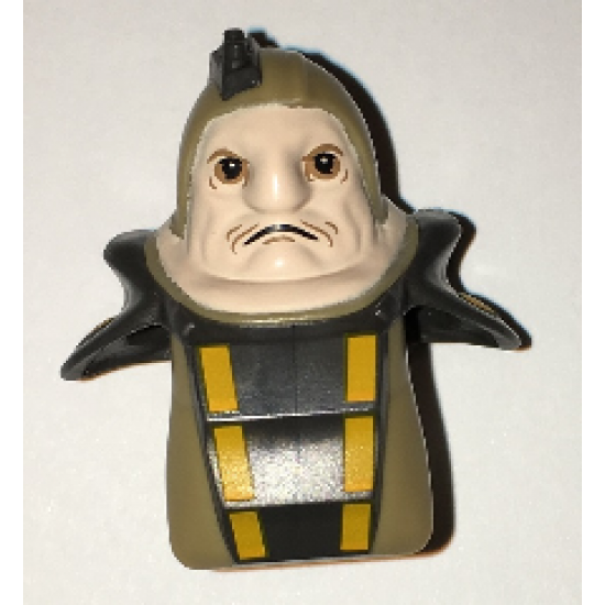 Minifigure, Head, Modified SW Unkar Plutt Pattern