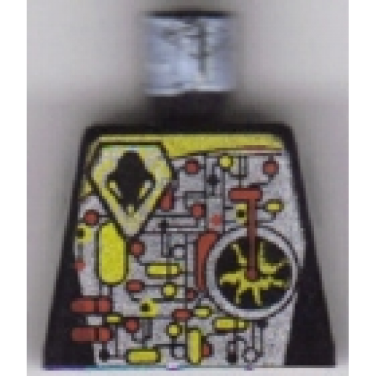 Torso Space UFO Circuitry with Red Lever Pattern - LEGO Logo on Back