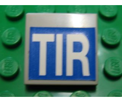 Tile 2 x 2 with White 'TIR' on Blue Background Pattern (Sticker) - Set 5571