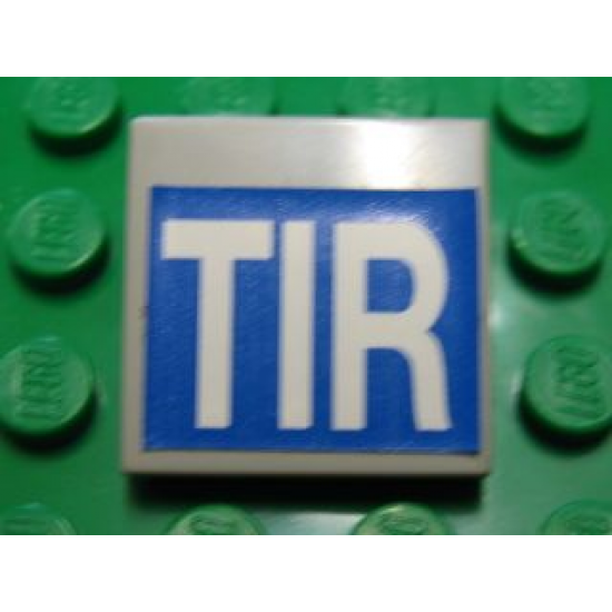 Tile 2 x 2 with White 'TIR' on Blue Background Pattern (Sticker) - Set 5571