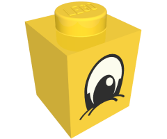 Brick 1 x 1 with Eye Squinting Black and White Pattern