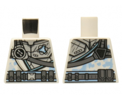 Torso Armor Silver with Ninjago Logogram 'Z', Dark Bluish Gray Strap and Utility Belt Pattern
