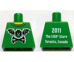 Torso Bat Wings and Crossbones Front, 2011 The LEGO Store Toronto, Canada Back Pattern