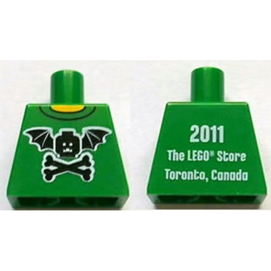 Torso Bat Wings and Crossbones Front, 2011 The LEGO Store Toronto, Canada Back Pattern