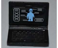 Minifigure, Utensil Computer Laptop with Alien Android Screen Pattern (Sticker) - Set 7066