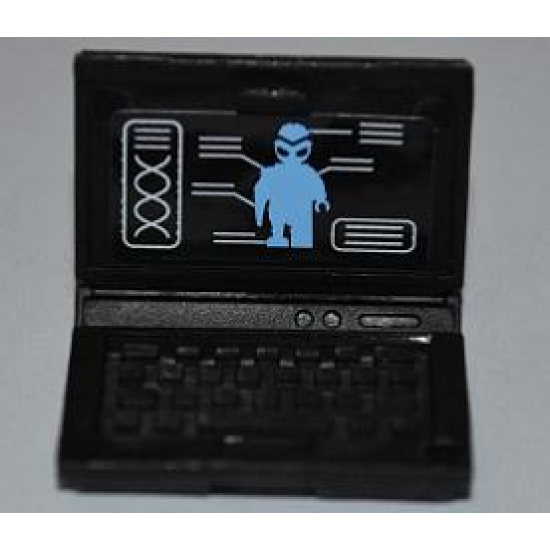 Minifigure, Utensil Computer Laptop with Alien Android Screen Pattern (Sticker) - Set 7066