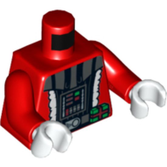Torso Santa Jacket with White Trim and SW Darth Vader Pattern / Red Arms / White Hands