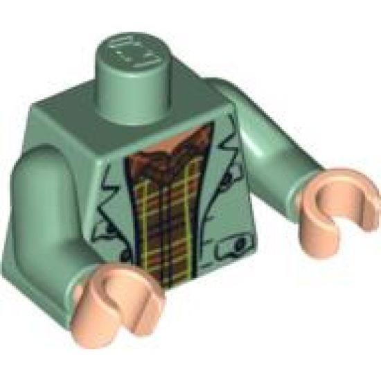 Torso Harry Potter Arthur Weasley Open Jacket over Brown Shirt Pattern / Sand Green Arms / Light Nougat Hands