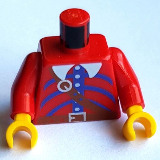 Torso Pirate Imperial Armada Brown belt and Blue Pattern / Red Arms / Yellow Hands
