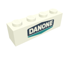 Brick 1 x 4 with Danone Logo Pattern - Set 1591