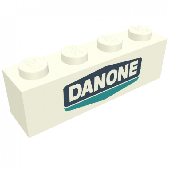 Brick 1 x 4 with Danone Logo Pattern - Set 1591