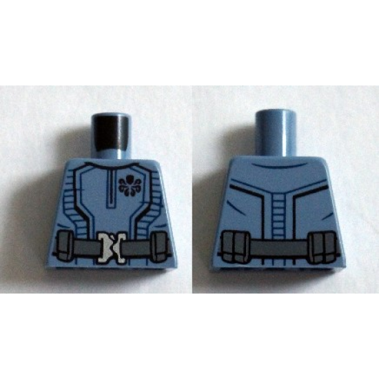 Torso Suit with Black Hydra Logo and Dark Bluish Gray Belt with Silver Buckle Pattern (Baron Von Strucker)