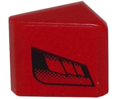 Slope 30 1 x 1 x 2/3 with Black Faded Air Vents on Red Background Pattern Model Right Side (Sticker) - Set 8147