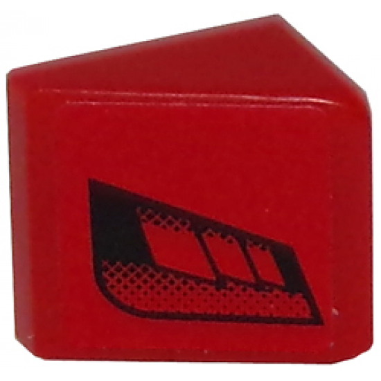 Slope 30 1 x 1 x 2/3 with Black Faded Air Vents on Red Background Pattern Model Right Side (Sticker) - Set 8147