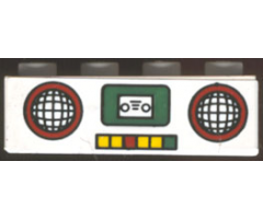 Brick 1 x 4 with Radio Pattern (Sticker) - Set 4165