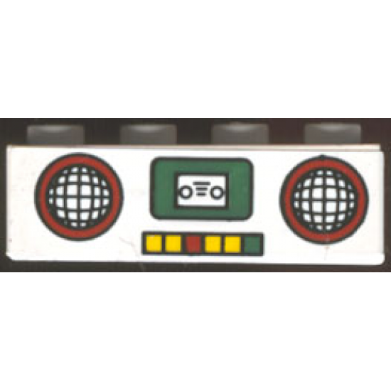 Brick 1 x 4 with Radio Pattern (Sticker) - Set 4165