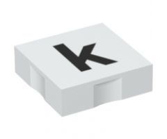 Duplo, Tile 2 x 2 with Black Lowercase Letter k Pattern