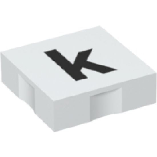 Duplo, Tile 2 x 2 with Black Lowercase Letter k Pattern
