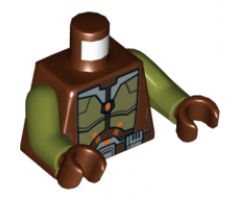 Torso SW Armor and Robe Jedi Knight Pattern / Olive Green Arms / Reddish Brown Hands