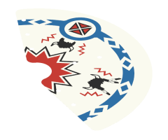 Cloth Tepee Cover with Buffalo Helmets Pattern