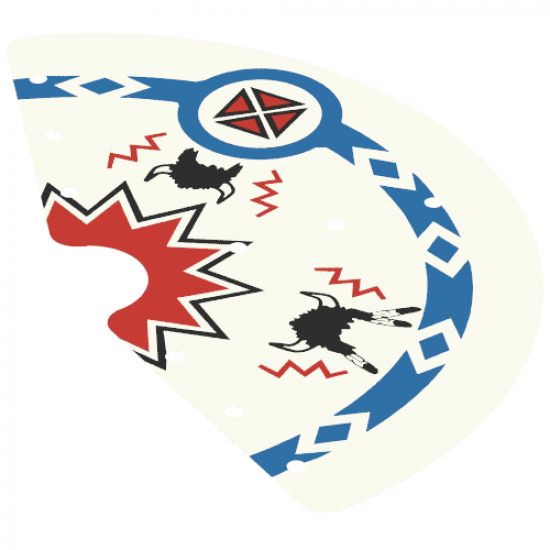 Cloth Tepee Cover with Buffalo Helmets Pattern