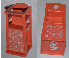 Scala Chair - Baby Highchair with White Bunny Rabbits Pattern (Stickers) - Set 3241