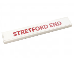 Tile 1 x 6 with Red 'STRETFORD END' on White Background Pattern (Sticker) - Set 10272