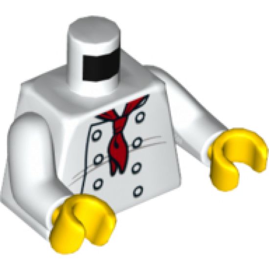 Torso Chef with 8 Buttons, Long Red Neckerchief Front, 2012 The LEGO Store Vancouver, BC Back Pattern / White Arms / Yellow Hands