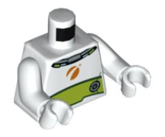 Torso Spacesuit with Lime Wide Belt Pattern / White Arms / White Hands