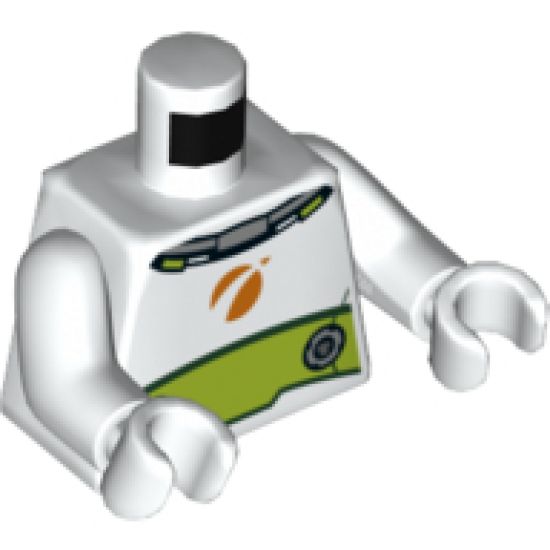 Torso Spacesuit with Lime Wide Belt Pattern / White Arms / White Hands