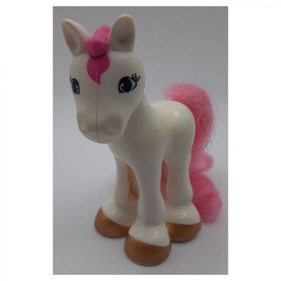 Duplo, Animal Horse Baby Foal Pony with Dark Pink Mane and Tail