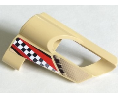 Technic, Panel Fairing # 5 Small Short, Large Hole, Side A with Checkered Flag Pattern (Sticker) - Set 8371