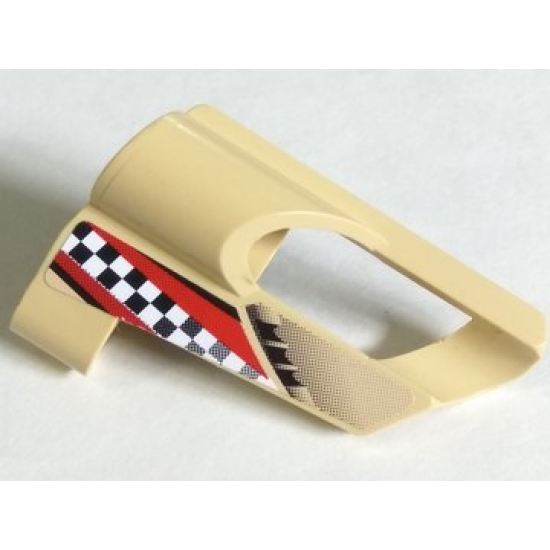 Technic, Panel Fairing # 5 Small Short, Large Hole, Side A with Checkered Flag Pattern (Sticker) - Set 8371